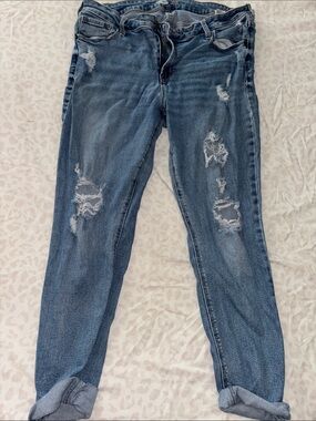 Old Navy Blue Ripped Boyfriend Jeans